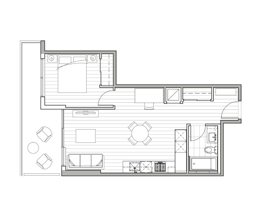 Typical 1 Bedroom floorplan