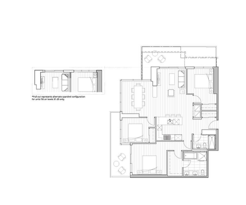 Typical 1 Bedroom floorplan