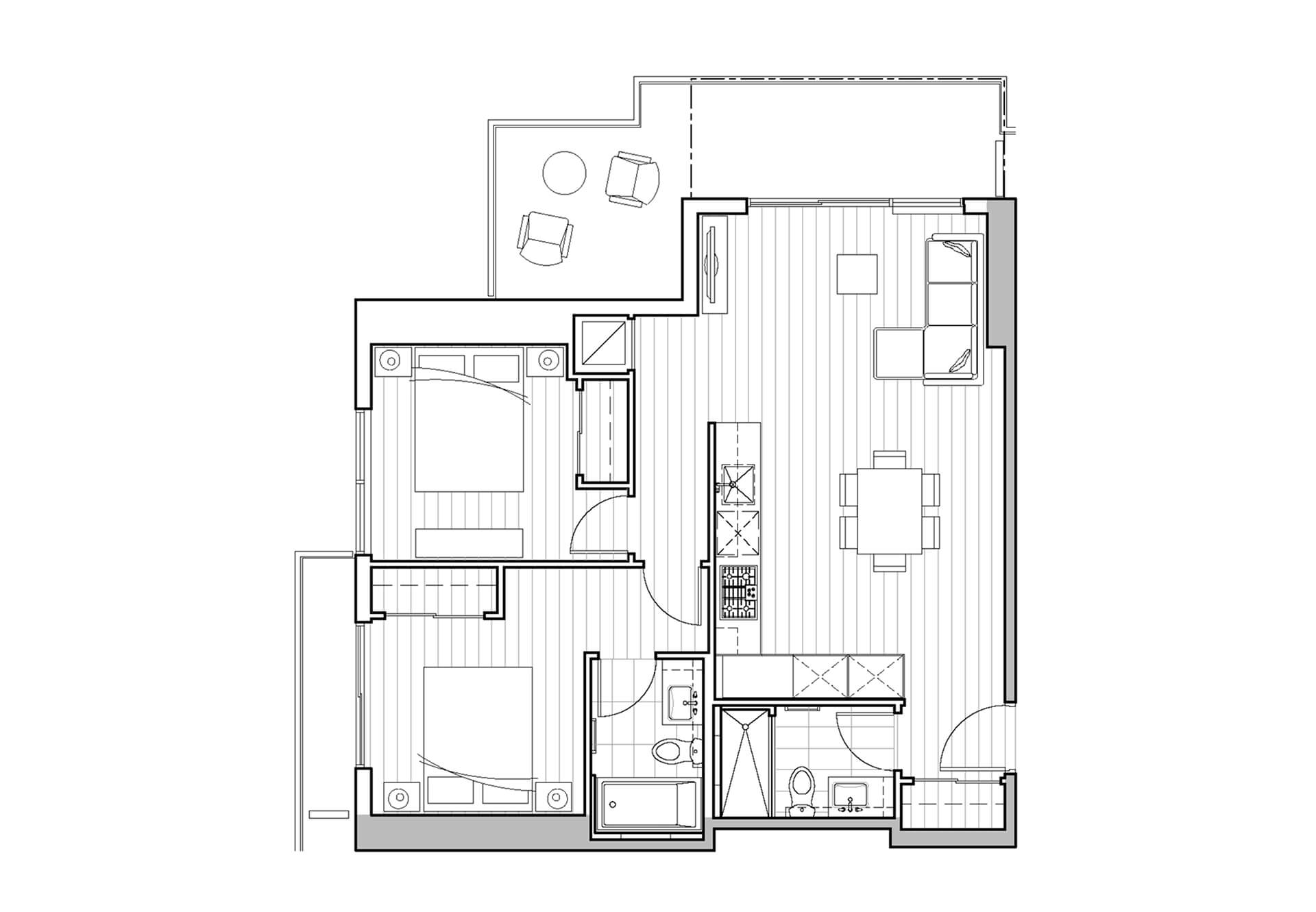 Typical 1 Bedroom floorplan
